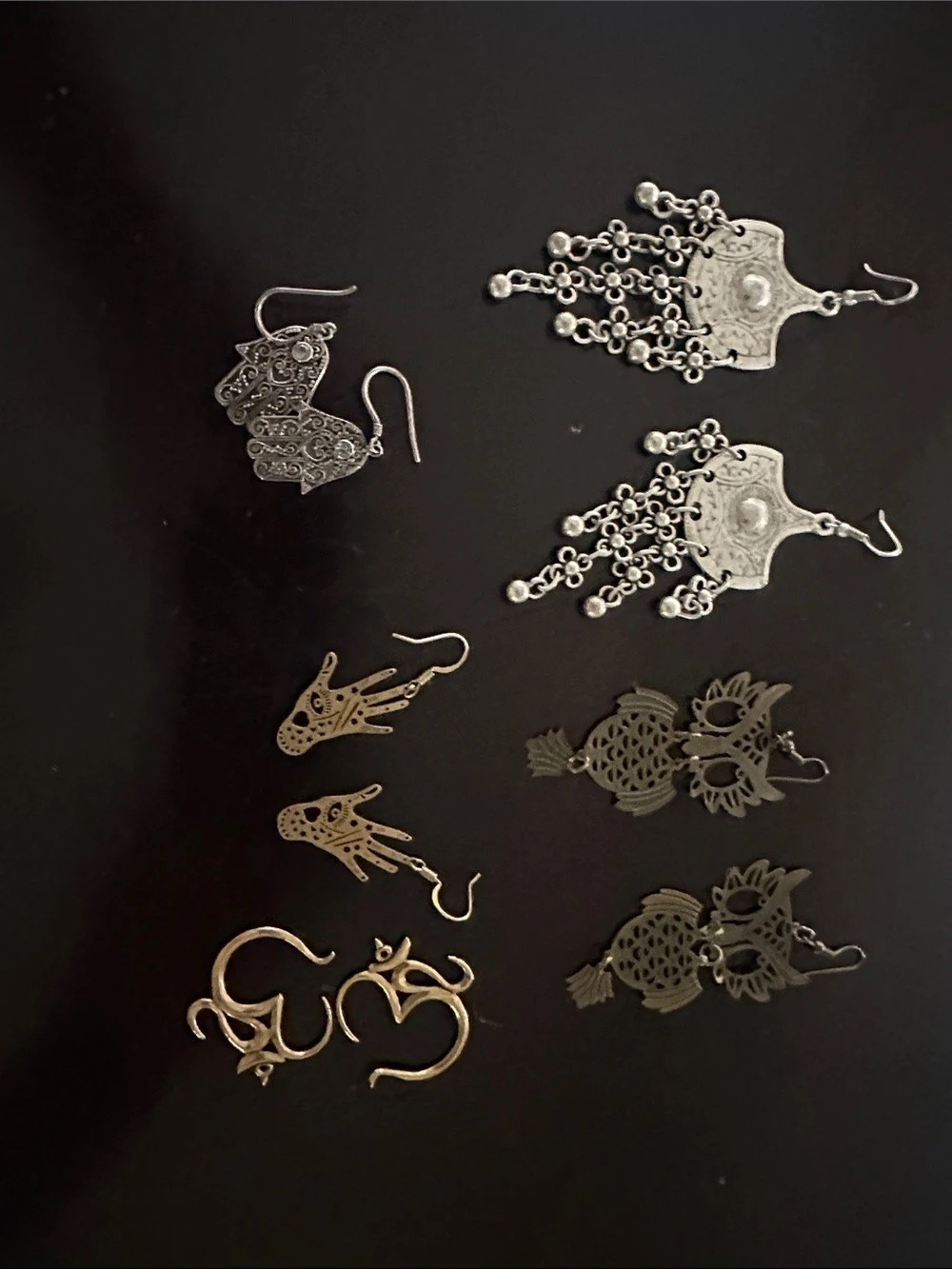 Lot of Boho  Earrings Set Gold & Silver Like New